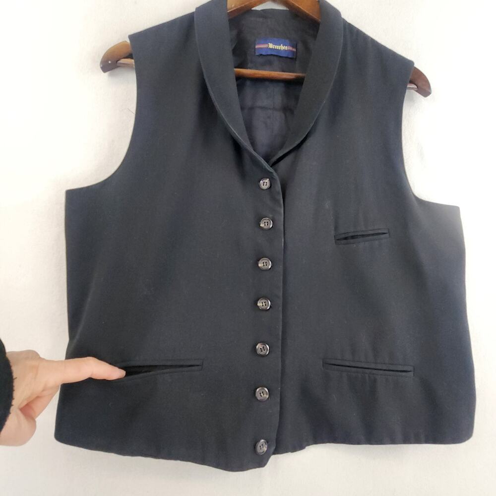 Breeches Womens Suit Vest L Black Shawl Collar 8-Button Lined USA Made Vintage - Picture 7 of 12